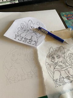 example of the process to transfer from digital to marker paper.